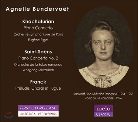 Agnelle Bundervoet 아뉴엘 분더보예 - 하차투리안 / 생상스: 피아노 협주곡 / 프랑크: 프렐류드, 코랄 & 푸가 (Khachaturian / Saint-Saens: Piano Concertos / Franck: Prelude, Choral & Fugue)