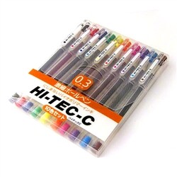 파이롯트 하이테크 중성펜 0.3mm 10색세트