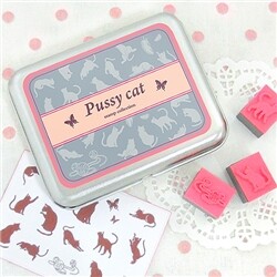 DIY 스탬프-pussy cat(15종스탬프+틴케이스)