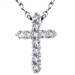 [lecieldiamond]18K DIAMOND CROSS NECKLACE SIGNATURE