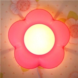 [LAMPDA] 밝기조절 아동벽등(큐티플라워_핑크)_전구증정- 벽등종류:②소켓형(다이얼식 딤머 스위치)