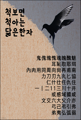 척보면 척아는 닮은 한자 : 力刀刃九丸 포함 66개 수록