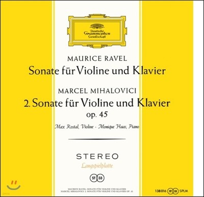 Max Rostal / Monique Haas 라벨 / 마르셀 미할로비치: 바이올린 소나타 (Ravel / Marcel Mihalovici: Violin Sonatas) 막스 로스탈, 모니크 하스 [LP]