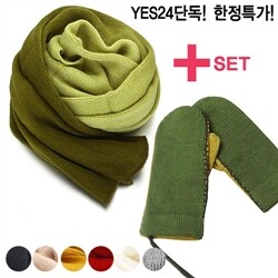 [예스24단독구성] 스위트 롱 머플러 5종택1+카키벙어리장갑