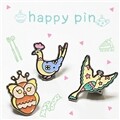 해피 핀-뱃지,핀버튼,부엉이,새,해피 핀,badge