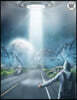 Notebook Kingdom UFO Series: UFO Notebook Notepad Journal Diary or Composition Book Blank 100 Pages 8.5x11 UFO Hitch Hiker Pickup