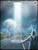 Notebook Kingdom UFO Series: UFO Notebook Notepad Journal Diary or Composition Book Lined 100 Pages 8.5x11 UFO Hitch Hiker Pickup