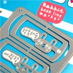 [책갈피 파우치] 행복한 토끼 - 책갈피+스티커 메모+자+파우치