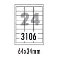 [폼텍] 주소용라벨 LQ-3106(20매24칸64x34mm)