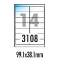 [폼텍] 주소용광택라벨 LB-3108(100매14칸99.1 x 38.1mm)