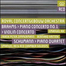 Bernard Haitink 브람스: 바이올린 협주곡, 피아노 협주곡 1번 / 슈만: 피아노 사중주 (Brahms: Piano &amp; Violin Concertos Opp.15, 77 / Schumann: Quartet Op.47) 엠마누엘 엑스, 베르나르드 하이팅크