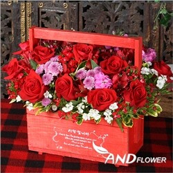 [수도권배송] LOVE(레드) [꽃배달 꽃바구니 생일선물 기념일선물 100일선물 사랑고백 프로포즈]