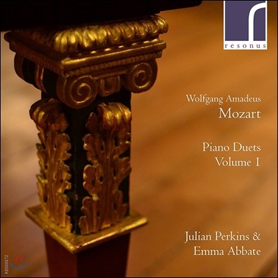 Julian Perkins / Emma Abbate 피아노 듀엣 1집 - 모차르트: 두 대의 피아노를 위한 소나타 K.358, K381, K521 / J.C. 바흐: 소나타 A장조 (Piano Duets, Vol.1 - Mozart / J.C. Bach ) 에마 아바테, 줄리언 퍼킨스