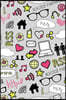 Lizzie Timewarp Notebook - gray & pink doodle