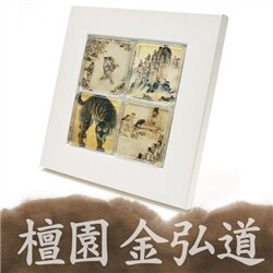 DIY 민화그림 자석 포토액자 정사각-김홍도/외국인선물/전통선물/한국기념품/바이어선물