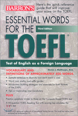 Barron&#39;s Essential Words For The TOEFL