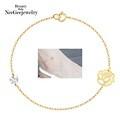 [NeeGee] 14K GOLD 로즈 큐빅 체인 발찌