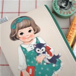 [하이모리] 아프로캣 / paper doll mate pouch2 [ 파우치 / 필통 ]