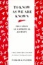 To Know as We Are Known: A Spirituality of Education