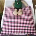 [바느질시간]pink + brown 방석 (check series)