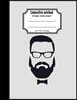 Composition notebook graph ruled paper 8.5 x 11 200 page 4x4 grid per inch, Black grey cool man in beard: Large composition book journal for school st