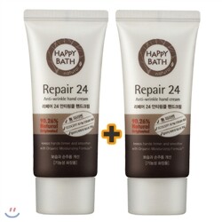[아모레퍼시픽] 해피바스 리페어 24 안티링클 핸드 크림 60ml+60ml내장기획