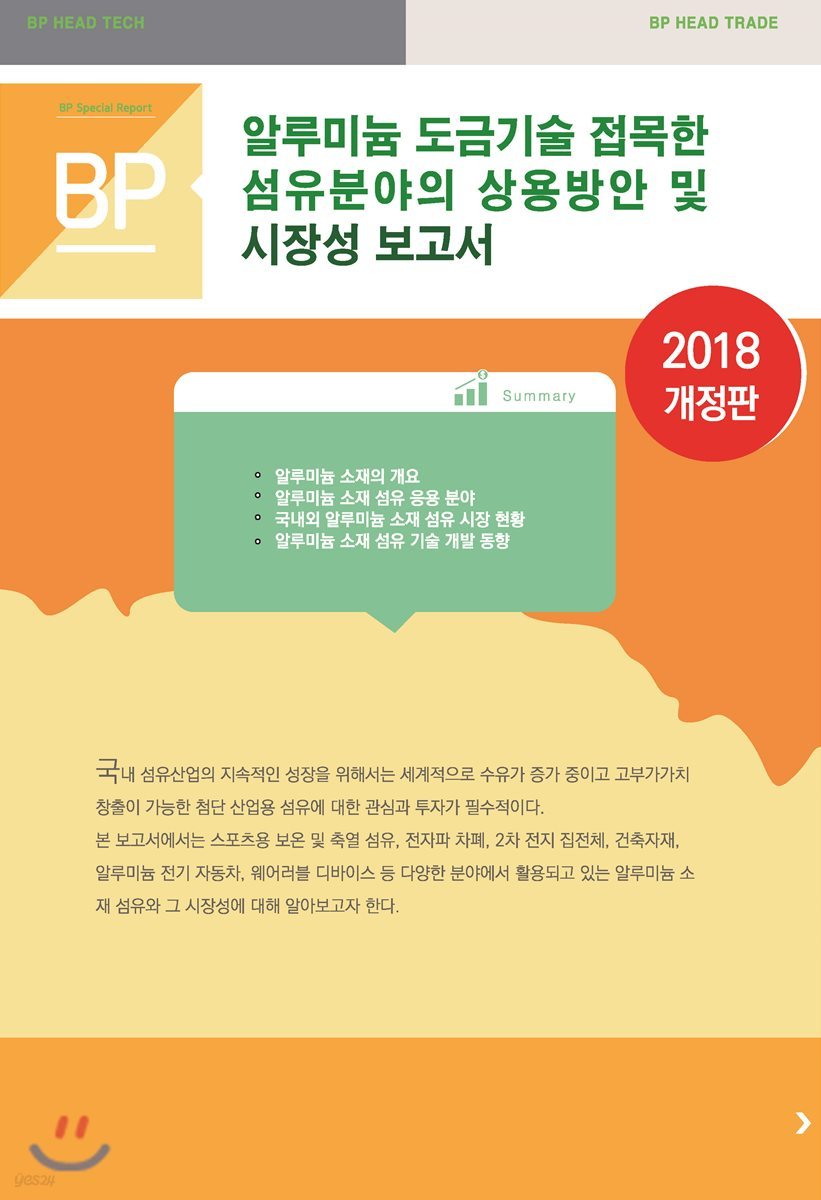 알루미늄 도금 기술을 접목한 섬유 분야의 상용방안 및 시장성 보고서