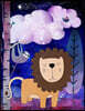 Big Fat Bullet Journal Notebook for Animal Lovers Lion and Sloth in Starry Night: 300 Plus Numbered Pages with 300 Dot Grid Pages, 6 Index Pages and 2