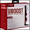 Coby - Coby Cvh-802-Red Bass Boost Stereo Headphones W/Mi