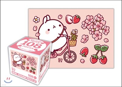 몰랑 미니 직소퍼즐 108 피스 3 - 딸기 벚꽃