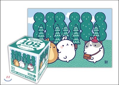 몰랑 미니 직소퍼즐 108 피스 6 - 노르딕 그린