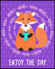 Journal Notebook Cute Fox Drinking Tea - Enjoy The Day 3: 172 Lined Numbered Pages With 3 Index Pages For Easy Organization in Large 8 x 10 Size For J