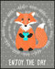 Journal Notebook Cute Fox Drinking Tea - Enjoy The Day 4: 172 Lined Numbered Pages With 3 Index Pages For Easy Organization in Large 8 x 10 Size For J