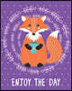 Bullet Journal Notebook Cute Fox Drinking Tea - Enjoy the Day 3: 172 Numbered Pages with 160 Dot Grid Pages, 6 Index Pages and 2 Key Pages in Large 8