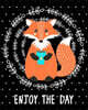 Journal Notebook Cute Fox Drinking Tea - Enjoy the Day 5: 172 Page Blank Journal 8 X 10 Size, Unlined for Journaling, Writing, Planning or Doodling.