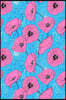 Journal Notebook Pink Poppies on Blue: 110 Page Lined and Numbered Journal with Index Pages in Portable 6 X 9 Size, Perfect for Writing, Taking Notes,