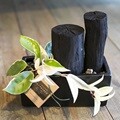 천연가습기 직사각화기에 담긴 공기정화식물과 숯(S)