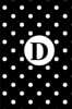 D: White Polka Dots / Monogram Initial 'd' Notebook: (6 X 9) Diary, Daily Planner 100 Lined Pages, Smooth Glossy Cover