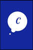 C: 6 x 9 Journal Notebook, Personalized Initial "C" Monogram Comic Book Bubble, Blue Cover, Blank Lined Journal (Diary, D