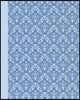 Sketch Journal: Damask (Light Blue) 8x10 - Pages Are Lined on the Bottom Third with Blank Space on Top