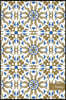 Notes: 6x9 Unruled Blank Notebook Golden Blue Spiral Round Cross Sun Geometry Kaleidoscope Seamless Pattern Cover. Matte Soft
