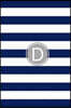 D: Blue and White Stripes / Gray Monogram Initial 'd' Notebook: (6 X 9) Diary, Daily Planner, Lined Daily Journal for Wri