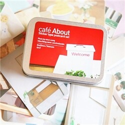 [E2] Cafe About 스티커타입 엽서세트 -inf- 미니카드,메세지카드,포토스티커 ,,