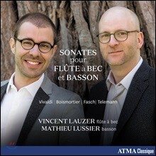 Vincent Lauzer / Mathieu Lussier 리코더와 바순을 위한 소나타 작품집 - 비발디 / 부아모르티에 / 파슈 / 텔레만 (Sonatas for Recorder &amp; Bassoon)