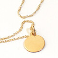 Tiny gold disc necklace