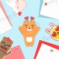 카카오프렌즈 러브 트윈 편지지