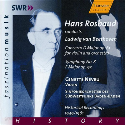베토벤 : 바이올린 협주곡, 교향곡 8번 (Beethoven : Violin Concerto Op.61, - Hans Rosbaud