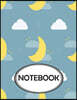 Notebook: Dot-Grid, Graph, Lined, Blank Paper: Sky Moon Pattern V.2: notebook journal, notebook marble, notebook paper, diary, 8