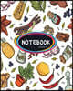 Notebook: Journal Dot-Grid, Graph, Lined, Blank No Lined: Spices Kitchen Pattern: Notebook Journal Diary, 120 Pages, 8 X 10 (Bla