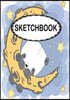 Sketchbook: Panda on the moon: 110 Pages of 7" x 10" Blank Paper for Drawing (Sketchbooks)